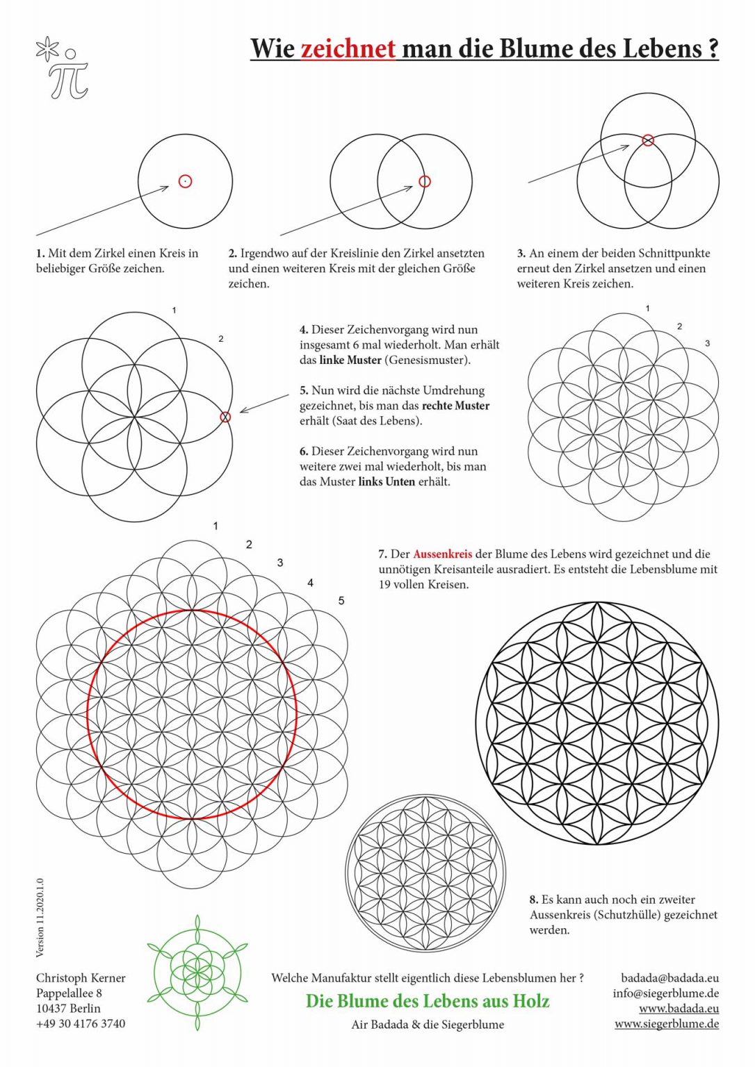  Die Blume des Lebens zeichnen - kostenlose Anleitung Bildidee 